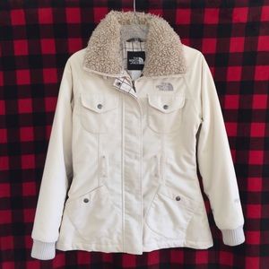 North Face cream Sherpa Parka Coat ski jacket